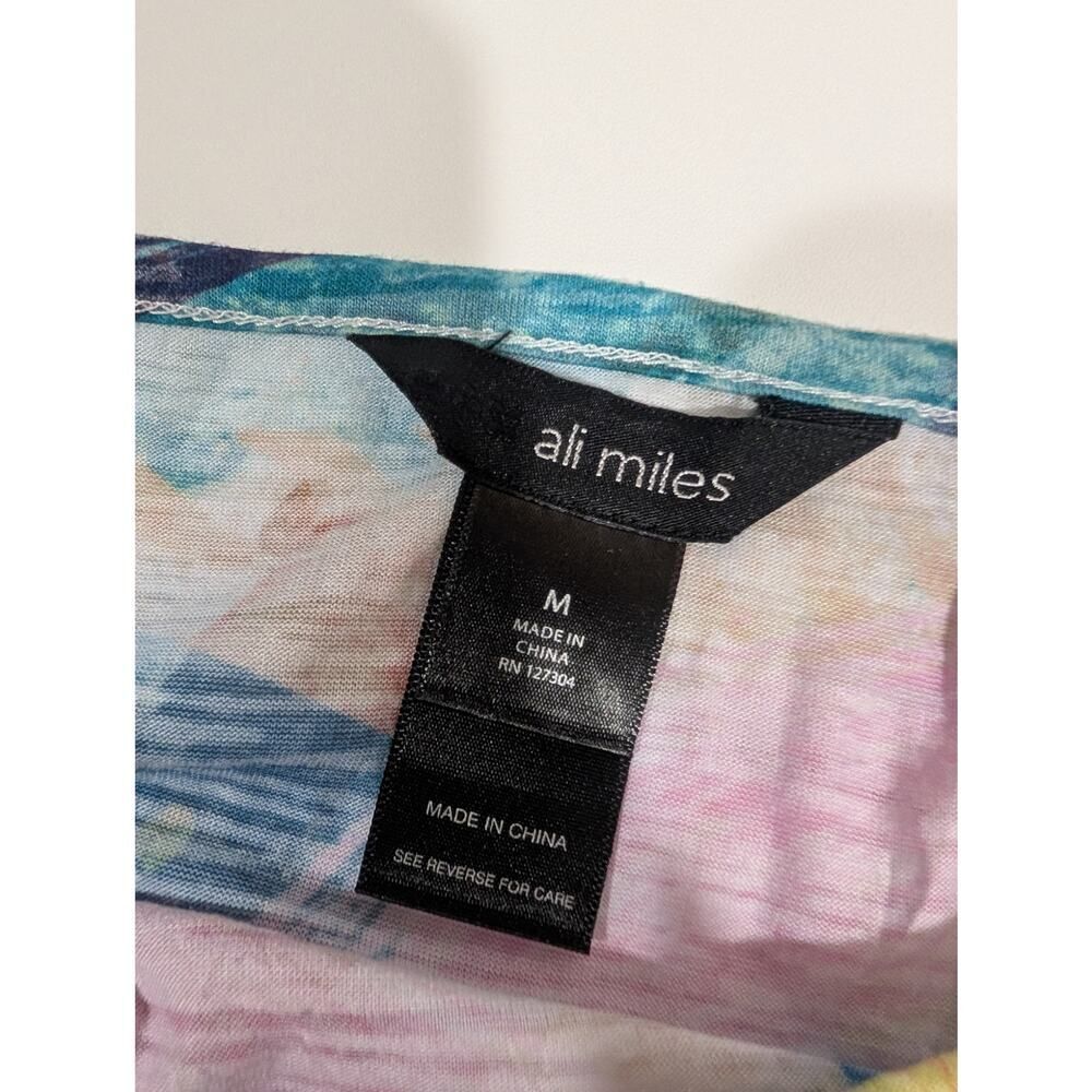 Ali Miles Top Womens Medium Multicolor Abstract‎ Art Blouse - Picture 6 of 11